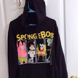 Elodeon SpongeBob black sweatshirt hoodie size XL 15-17
